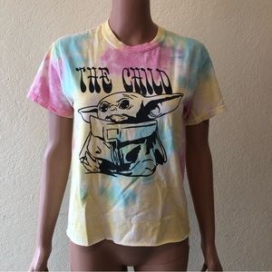Star Wars Women’s Size S Tie-Dye T-Shirt Short Sleeves “The Child” Printed Tee